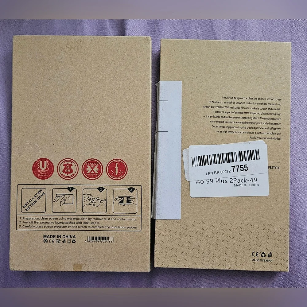 2 Glass Screen Protectors for Samsung Galaxy S9 Plus